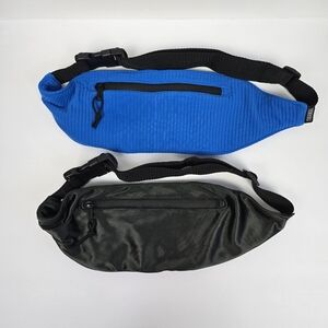TRIANGL Swim Waist Bags Fanny Packs Belt Bags Blue and Black Beach Pool Swimming